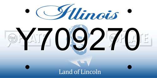 Y709270 Illinois License Plate