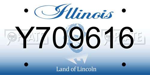 Y709616 Illinois License Plate