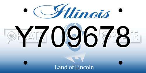 Y709678 Illinois License Plate