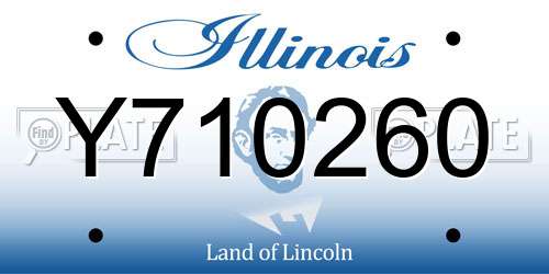 Y710260 Illinois License Plate