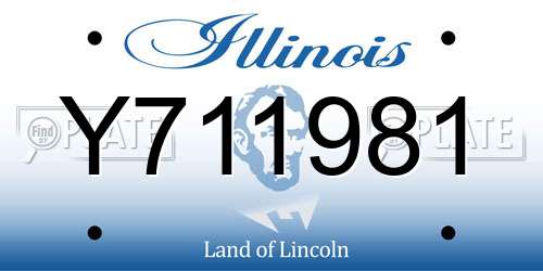 Y711981 Illinois License Plate