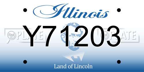 Y71203 Illinois License Plate
