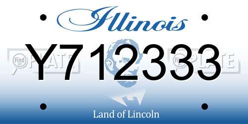 Y712333 Illinois License Plate