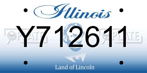Y712611 Illinois License Plate
