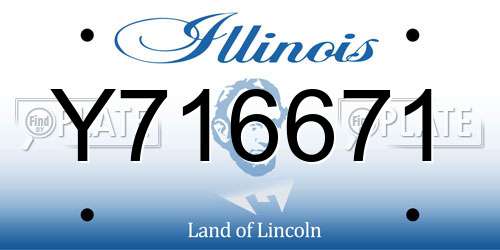 Y716671 Illinois License Plate