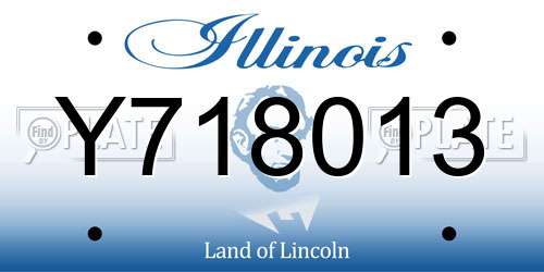 Y718013 Illinois License Plate
