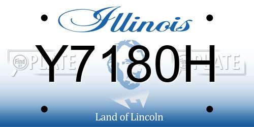 Y7180H Illinois License Plate