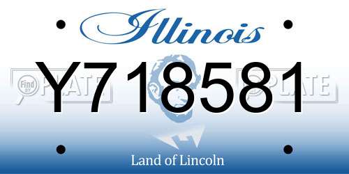 Y718581 Illinois License Plate