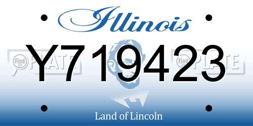 Y719423 Illinois License Plate