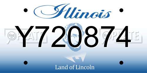 Y720874 Illinois License Plate