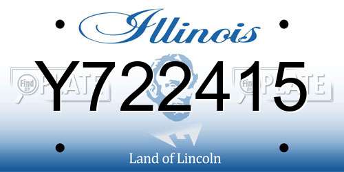 Y722415 Illinois License Plate