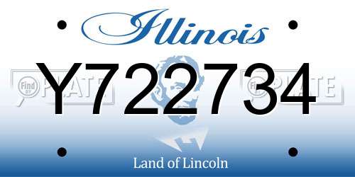 Y722734 Illinois License Plate