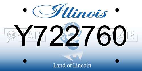 Y722760 Illinois License Plate