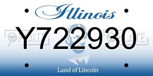 Y722930 Illinois License Plate