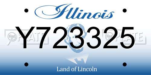 Y723325 Illinois License Plate