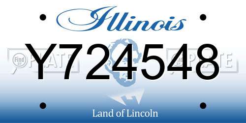 Y724548 Illinois License Plate