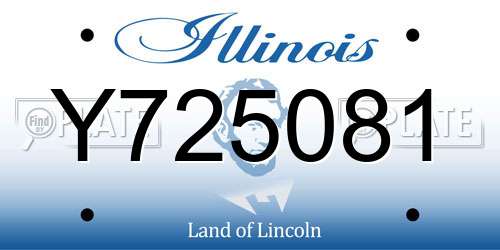 Y725081 Illinois License Plate