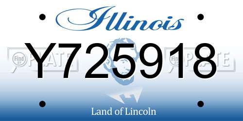 Y725918 Illinois License Plate