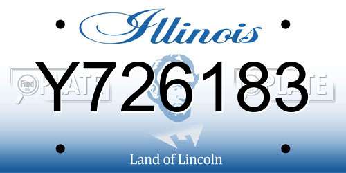 Y726183 Illinois License Plate