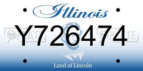 Y726474 Illinois License Plate