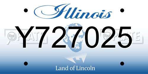 Y727025 Illinois License Plate