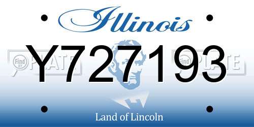 Y727193 Illinois License Plate