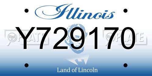 Y729170 Illinois License Plate