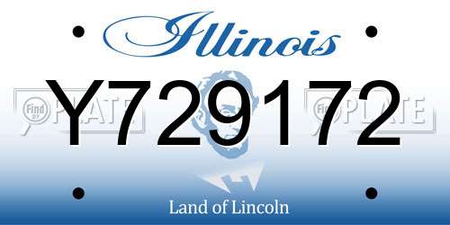 Y729172 Illinois License Plate