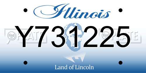 Y731225 Illinois License Plate