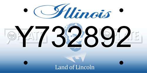Y732892 Illinois License Plate