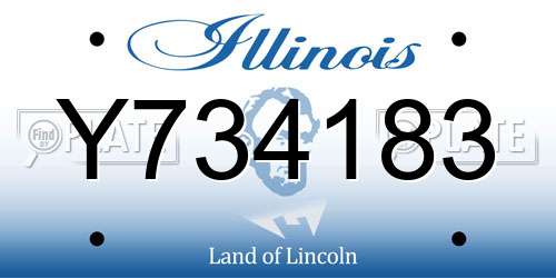 Y734183 Illinois License Plate