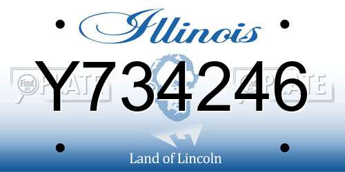Y734246 Illinois License Plate