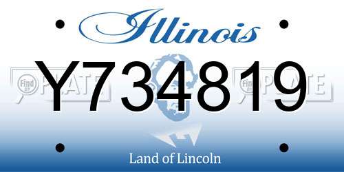 Y734819 Illinois License Plate