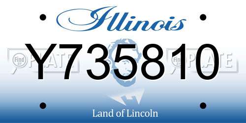 Y735810 Illinois License Plate