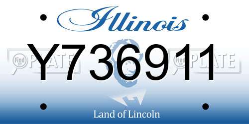 Y736911 Illinois License Plate