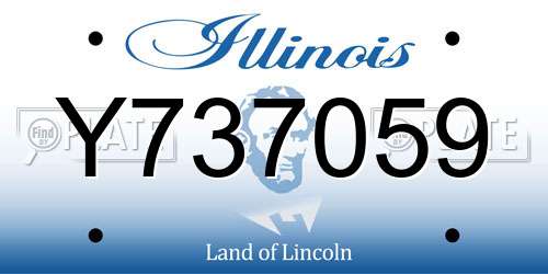 Y737059 Illinois License Plate