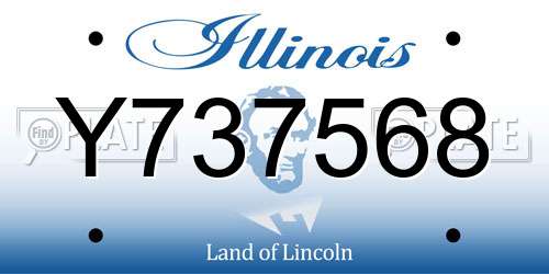 Y737568 Illinois License Plate
