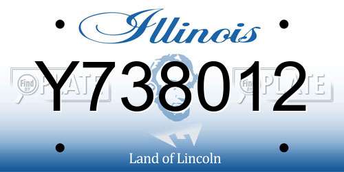 Y738012 Illinois License Plate