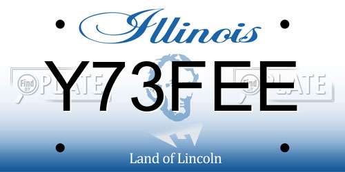 Y73FEE Illinois License Plate