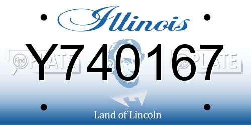 Y740167 Illinois License Plate