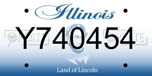 Y740454 Illinois License Plate