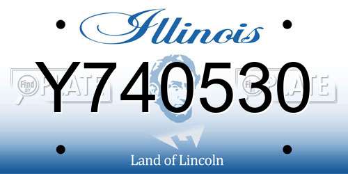 Y740530 Illinois License Plate