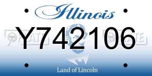 Y742106 Illinois License Plate