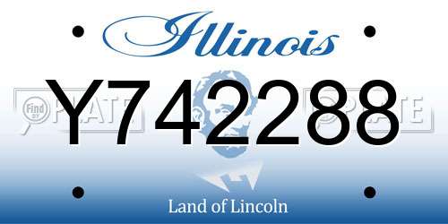 Y742288 Illinois License Plate