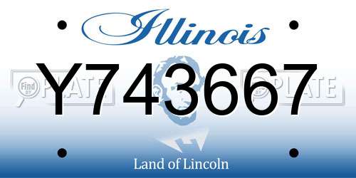 Y743667 Illinois License Plate