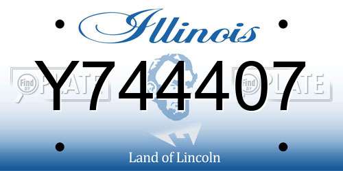 Y744407 Illinois License Plate