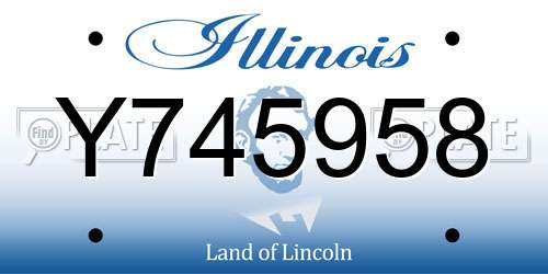 Y745958 Illinois License Plate