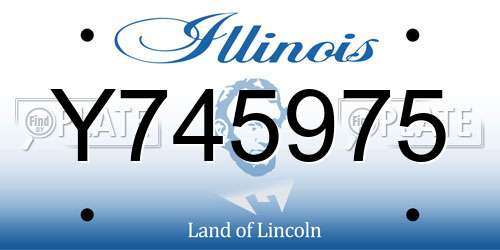 Y745975 Illinois License Plate