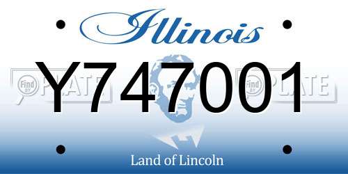 Y747001 Illinois License Plate
