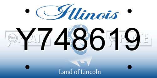 Y748619 Illinois License Plate